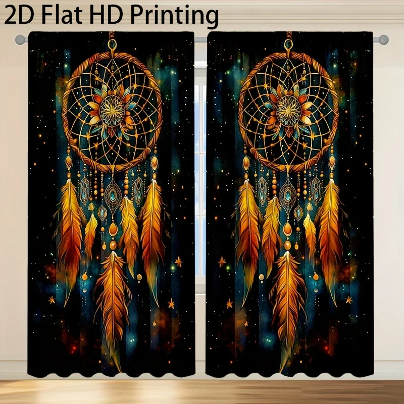 Bohemian Dreamcatcher Tapestry Curtain Boho Wall Decor Spiritual Celestial Night Sky Art for Bedroom Living Room