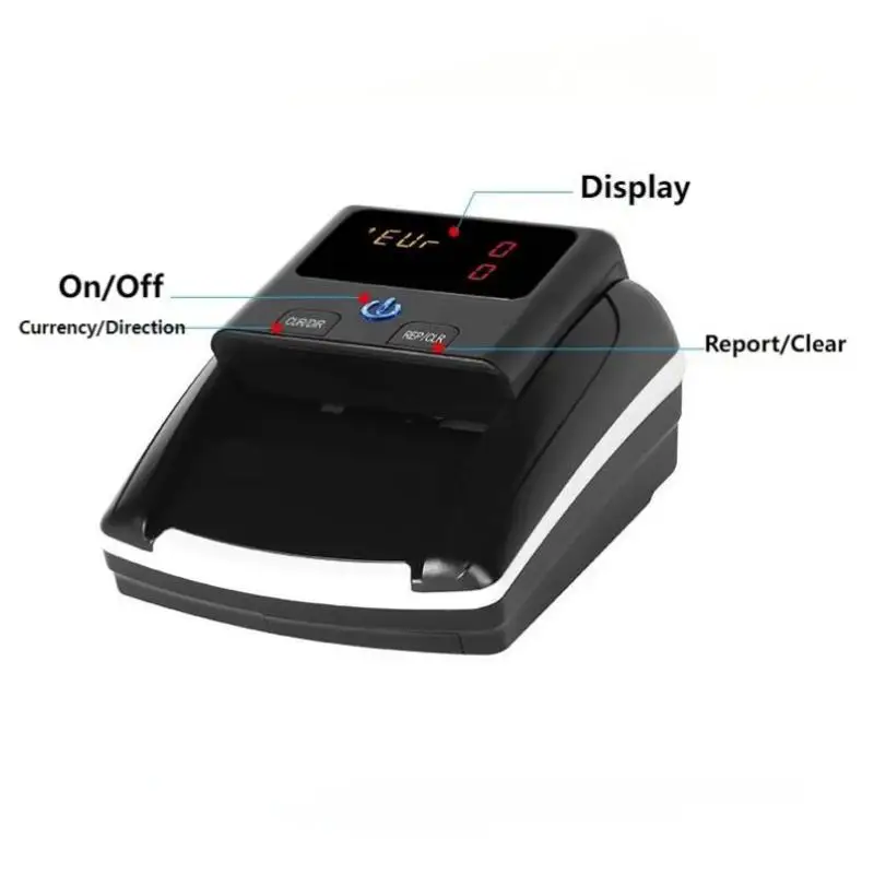 USD 유로 GBP 위조지폐 감지기 UV 자기 감지 LED 디스플레이 화면 지원 총액/수량 계산 기능