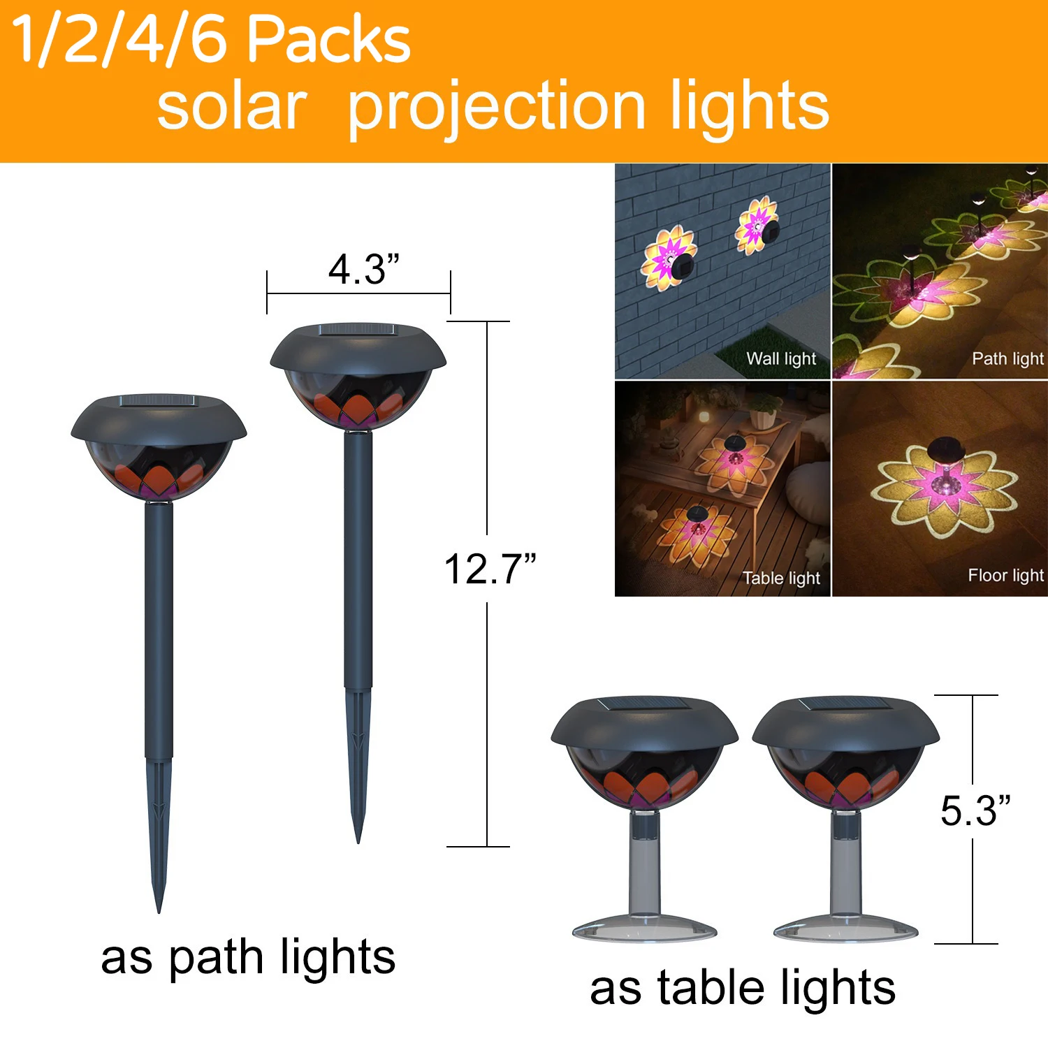 

Solar Projection Light Outdoor Garden Lawn Lights Waterproof Solar Powered Solar Landscape Courtyard Lights Yard Patio Decor