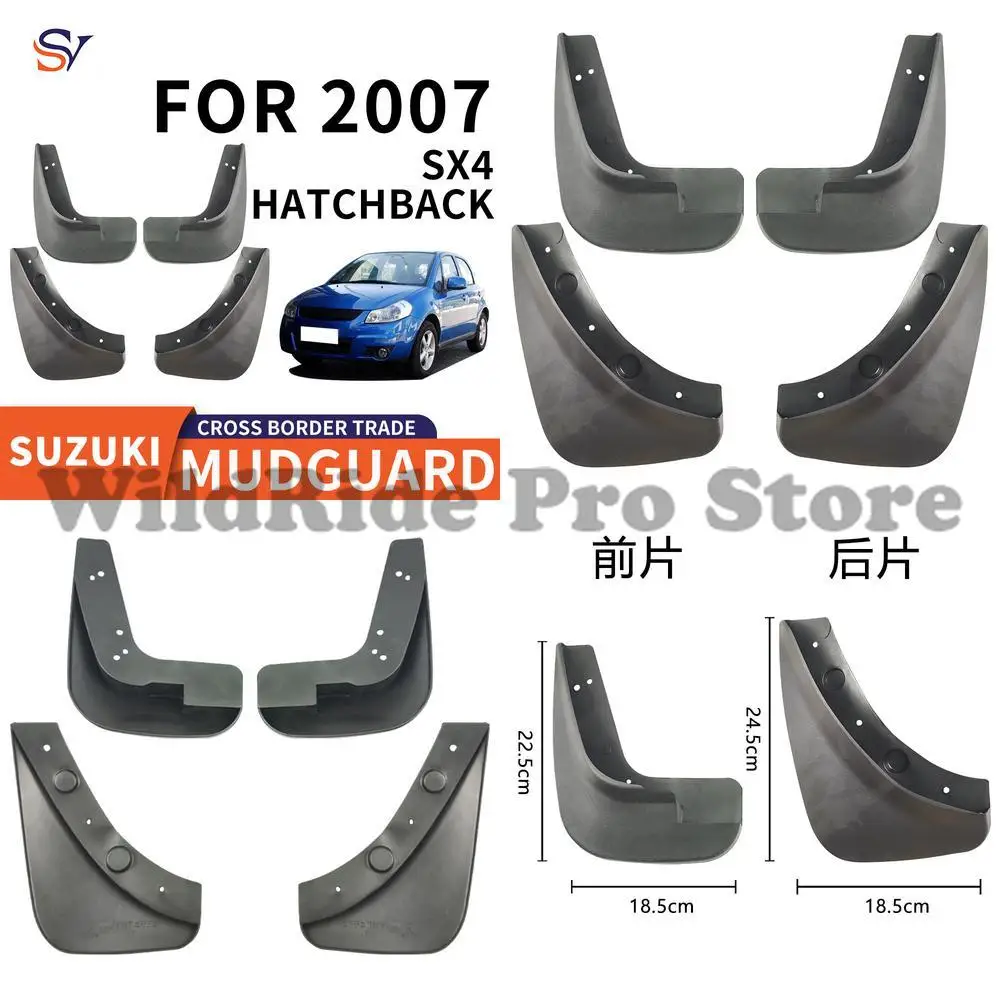 

Front and Rear Easy Installation Protection Fender Flares for 2007-2010 Suzuki SX4 Hatchback Car Mud Guards PP Soft Rubber Tire