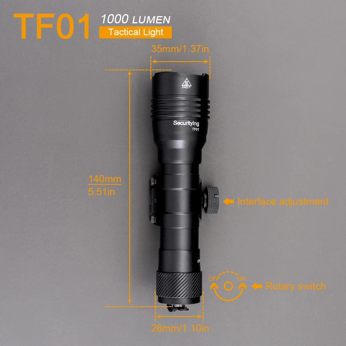 Imagem -05 - Tactical Led Interruptor Remoto de Pressão Lanterna com Modos Programação Quick Release Segurança 1000lm Tf01 Sst40