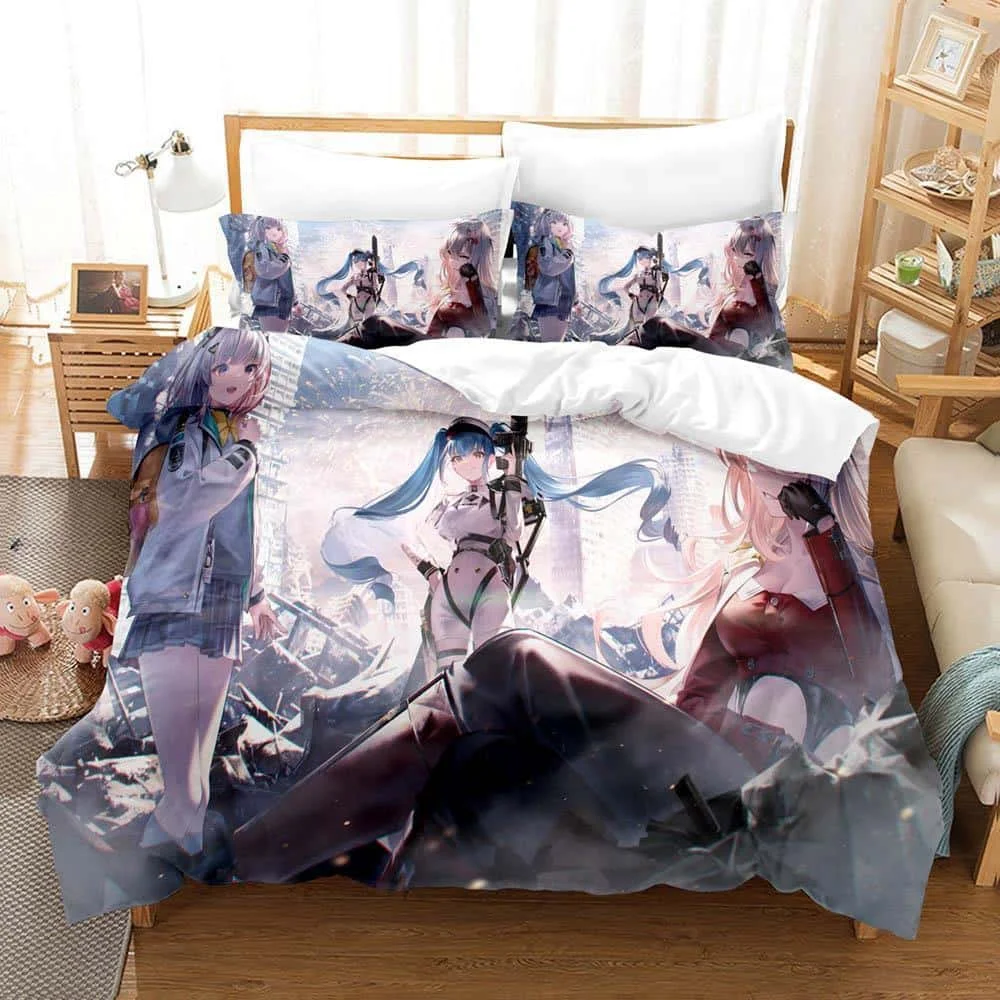 Game Goddess Of Victory: Nikke Bedding Set Single Twin Full Queen King Size Bed Set Adult Kid Bedroom Duvet Cover Sets 3D Anime