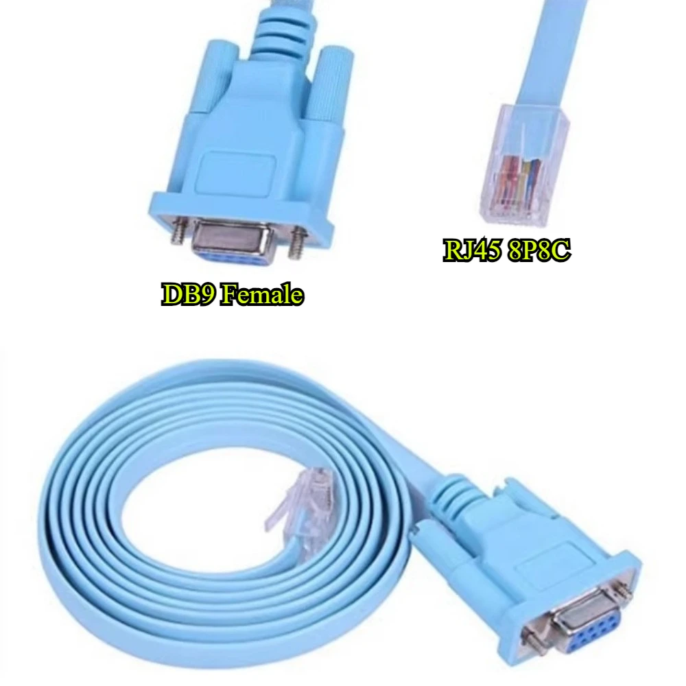 كابل وحدة التحكم USB RJ45 Cat5 إيثرنت إلى RS232 DB9 COM منفذ تسلسلي أنثى التمديد راوتر كابل محول الشبكة الأزرق 1.5/1.8/3/5 متر #1