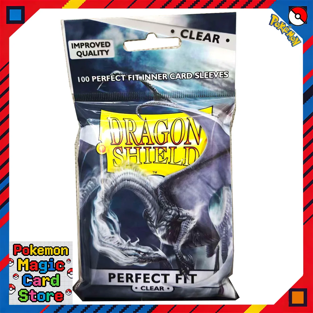 

100 шт./упак. Защитные пакеты Dragon Shield, двусторонние, прозрачные, для карт PTCG стандартного размера, для настольных игр, 63x88 мм