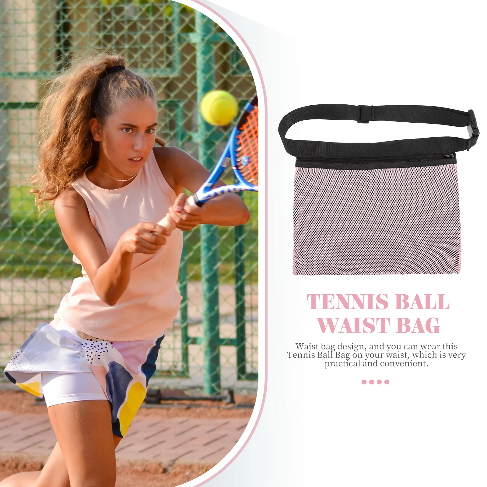 

Tennis Ball Holder Waist Pack Elastic Oxford Cloth Storage Bag for Sports Supplies Training Practical Convenient Pouch
