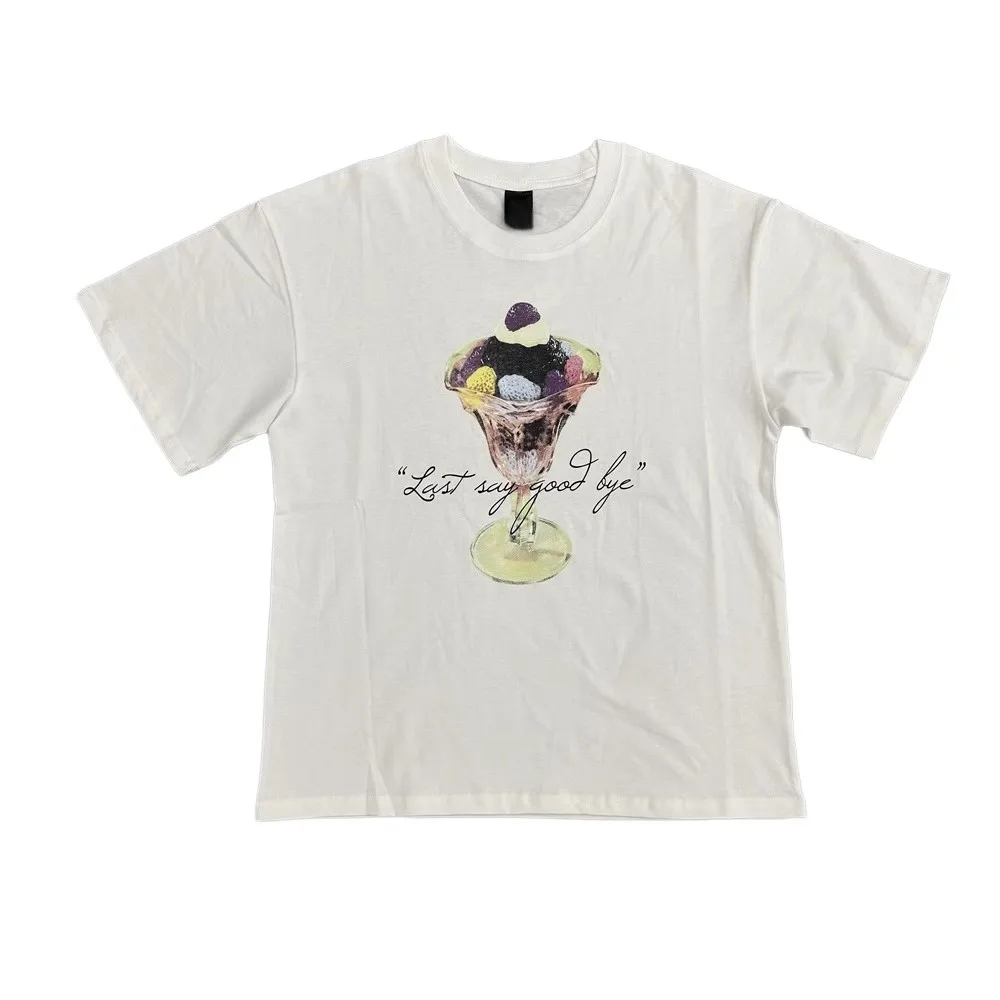 New  Men Number Nine ice cream goodbye T Shirts T-Shirt Hip Hop Skateboard Street Cotton T-Shirts Tee Top US size #U69