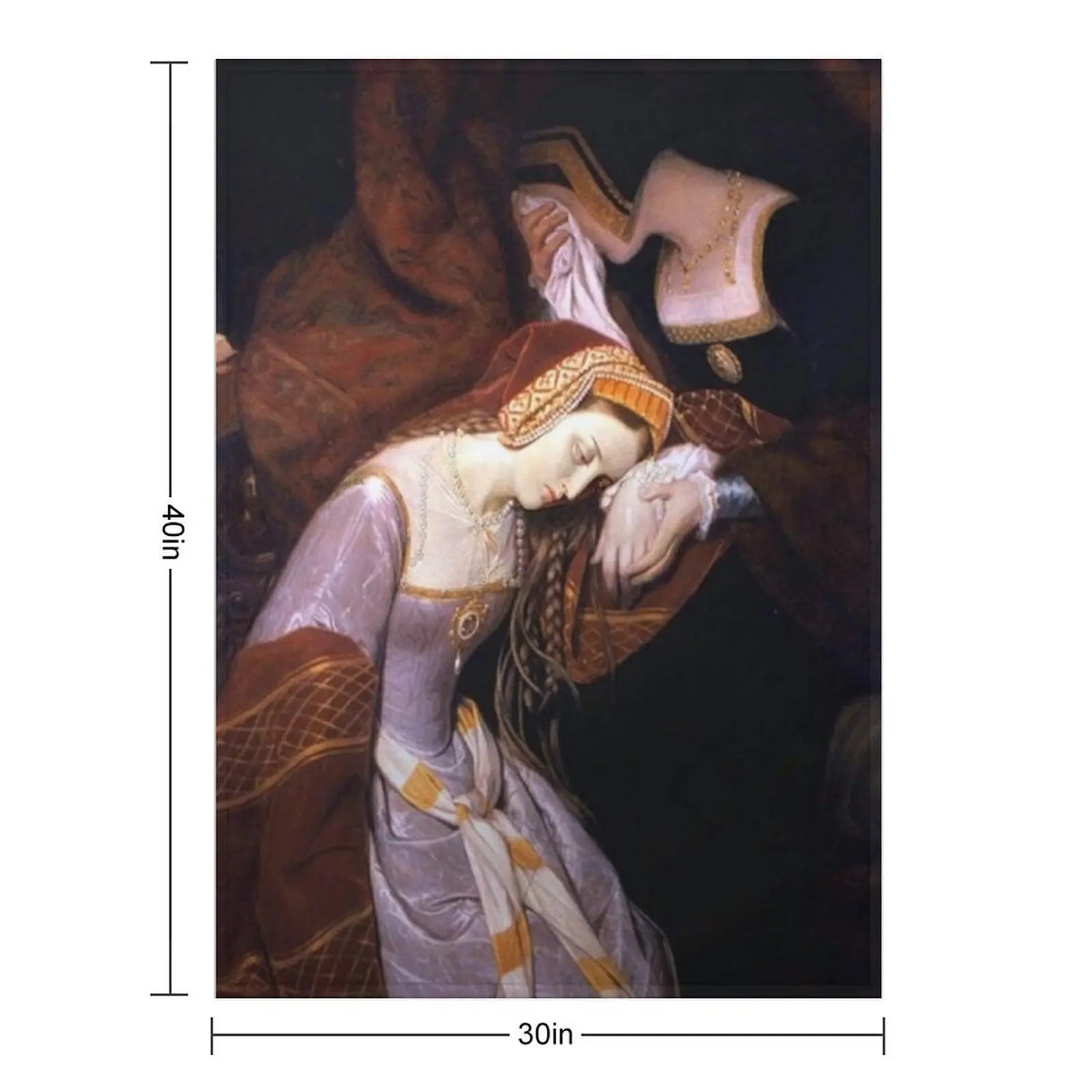 Anne Boleyn in the Tower by Edouard Cibot | The six Throw Blanket Plaid Extra Large Throw Retros Tourist Blankets