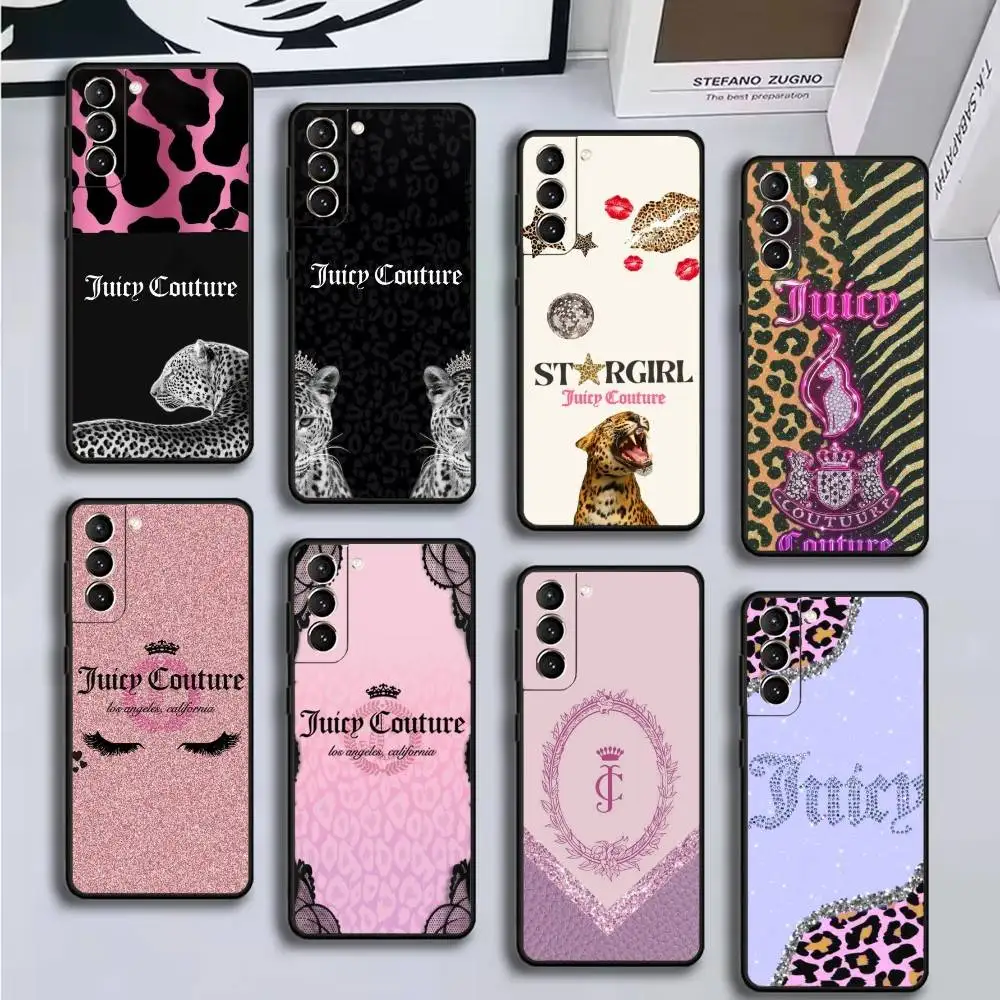 

J-Juicy couture Pink Phone Case For Samsung GalaxyA13,21s,22,31,32,52,53,71,72,73,Soft Black Cover