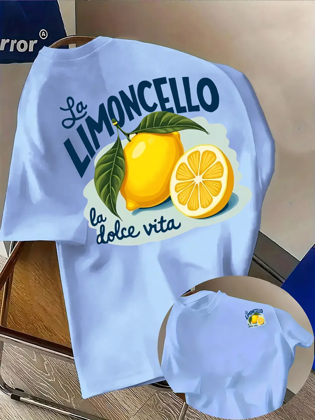 Herren-T-Shirt mit italienischem Zitronen-Motiv, Limoncello La Dolce Vita, Zitrus-Grafik, Sommerurlaub, lässige Streetwear, Oberteil aus 100 % Baumwolle – Detail 7