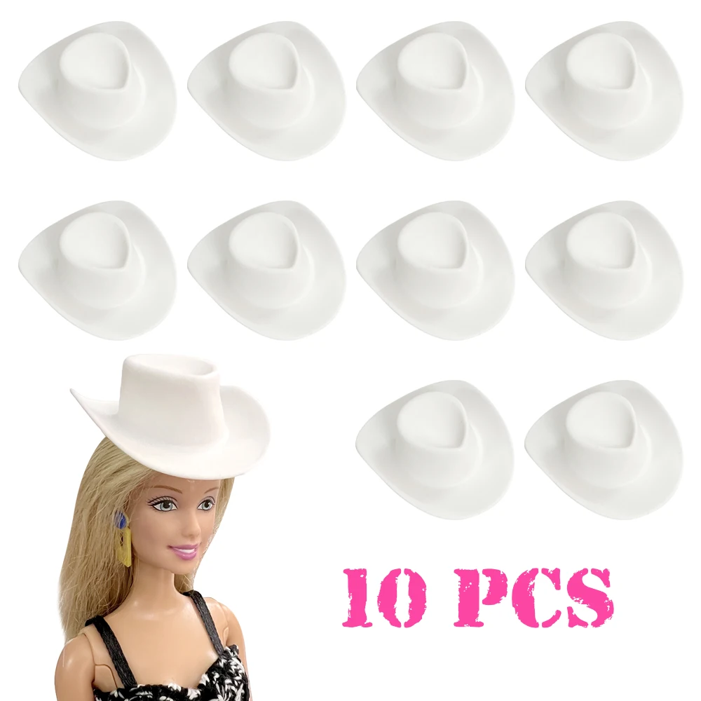 

10 Pcs/Pack White Hats For BJD Dolls Accessories 1/6 Doll Dollhouse Toys Miniature Doll Hat Fashion Cap Hat Gift Baby DIY Toy