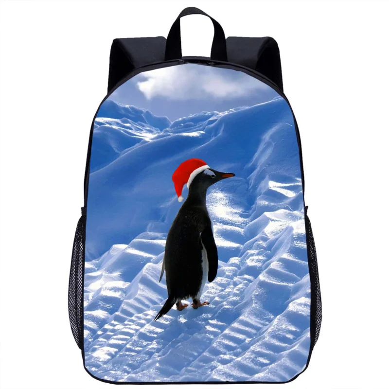 Mochila con patrón de pingüino para niñas y niños, bolso escolar con estampado 3D, mochila informal de moda para adolescentes, mochila de almacenamiento diario