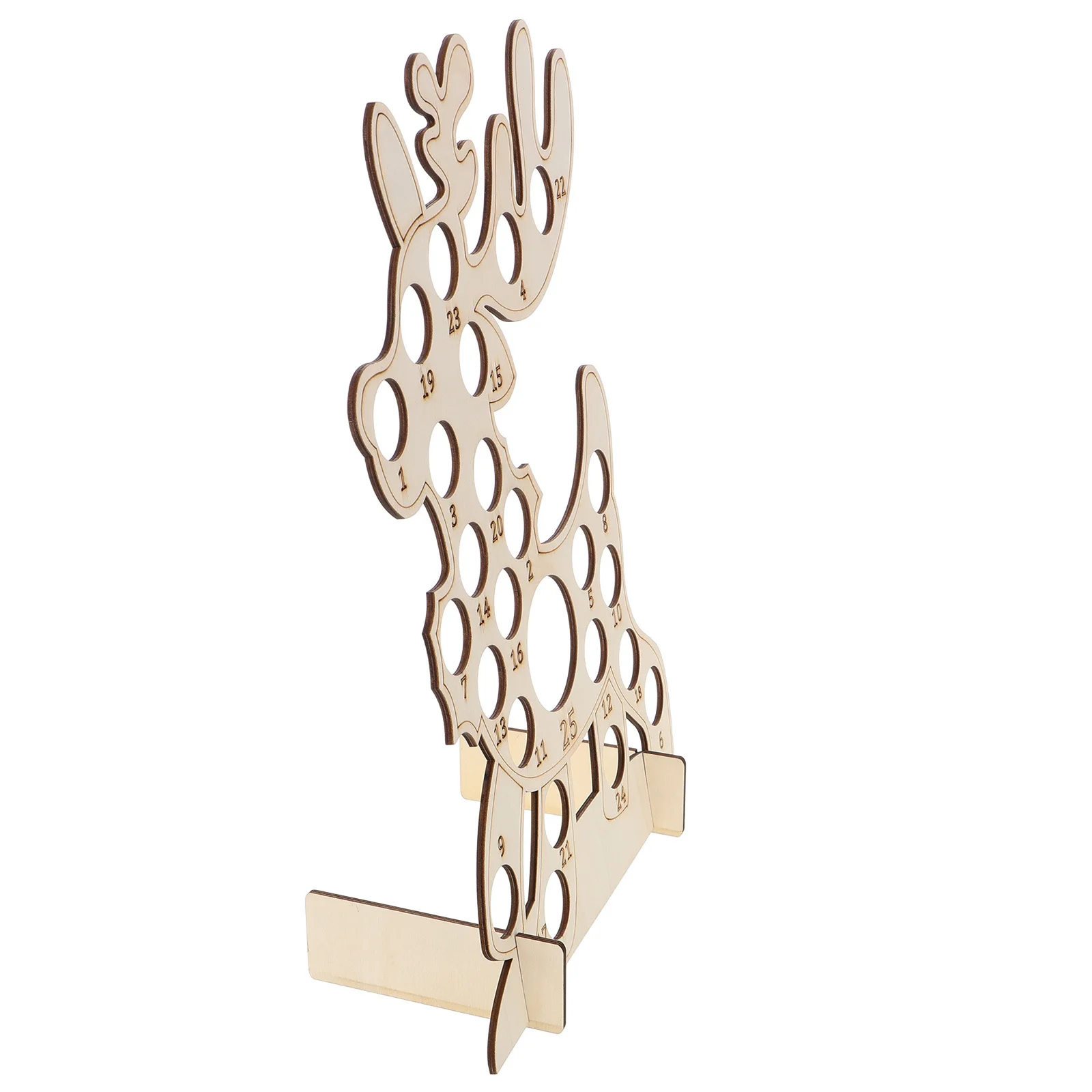 

1pc Wooden Christmas Countdown Board Elk Chocolate Rack For Diy Painting Home Office Party Decor Xmas Calendar Gift