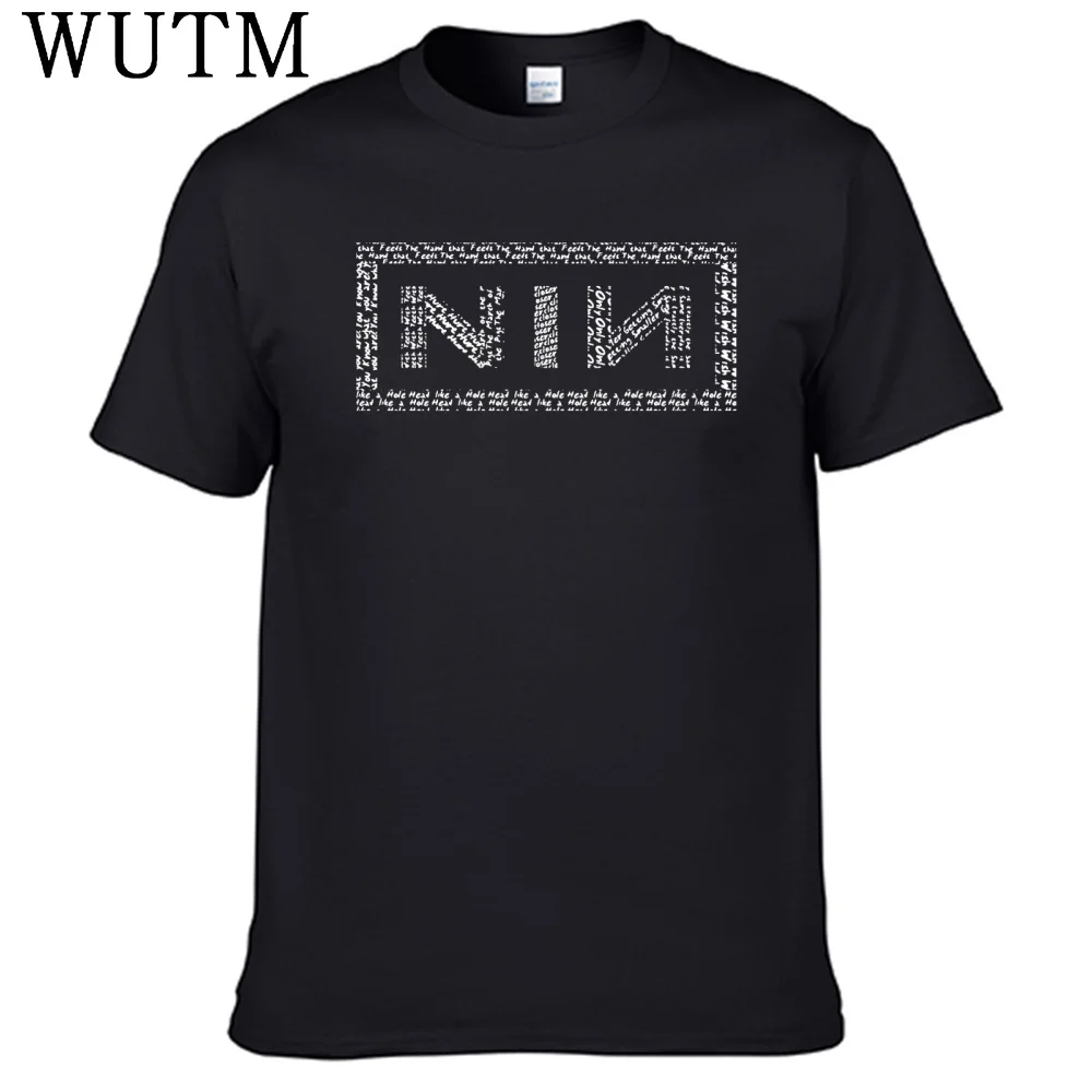 Novo nove Polegada unhas t camisa 100% algodão camisa masculina