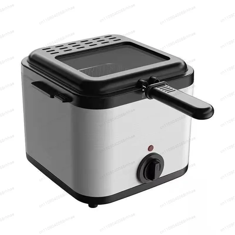 

Multifunctional Household Deep Fryer Stainless Steel Square Pot US & EU Plug for Home Food Frying