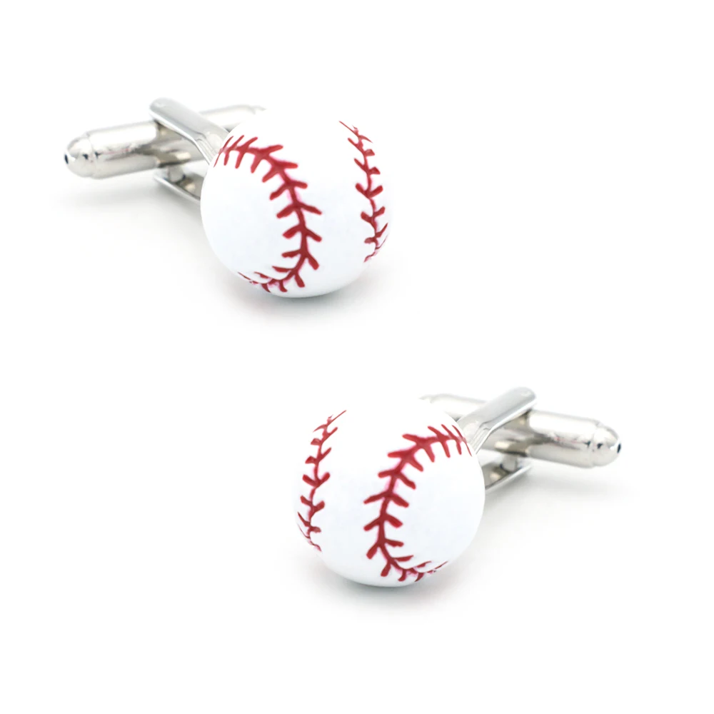 Baseball Design Sport Cufflinks For Men Quality Brass Material White Color Cuff Links Wholesale&retail