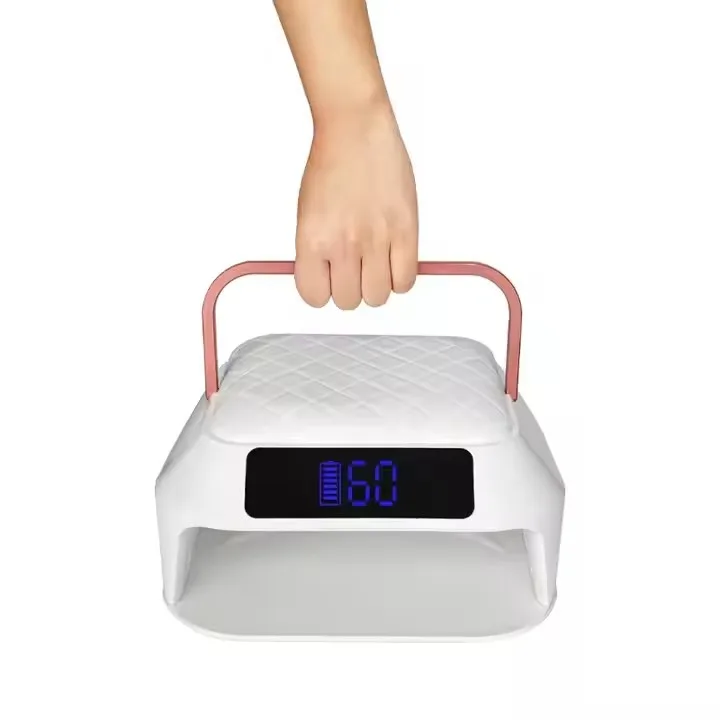 Professional Manufacturer New Design 218W Cordless Uv Led Lamp Nail Salon Supplies Double Hand Dryer 82 Beads Gel Uv Nail Lamp