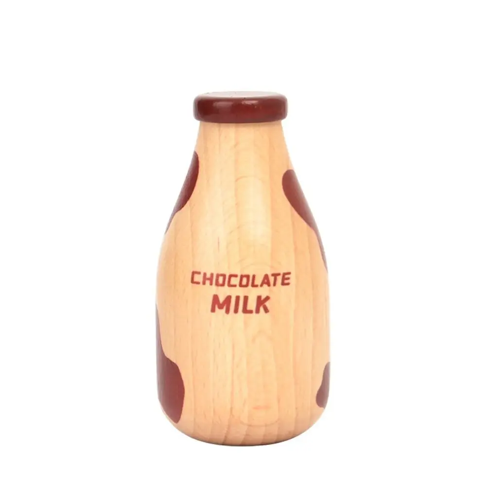 Faire semblant jouer bouteille de boisson jouet jeu d'imitation fraise lait cuisine nourriture jouets Simulation apprentissage bois lait boisson jouer maison