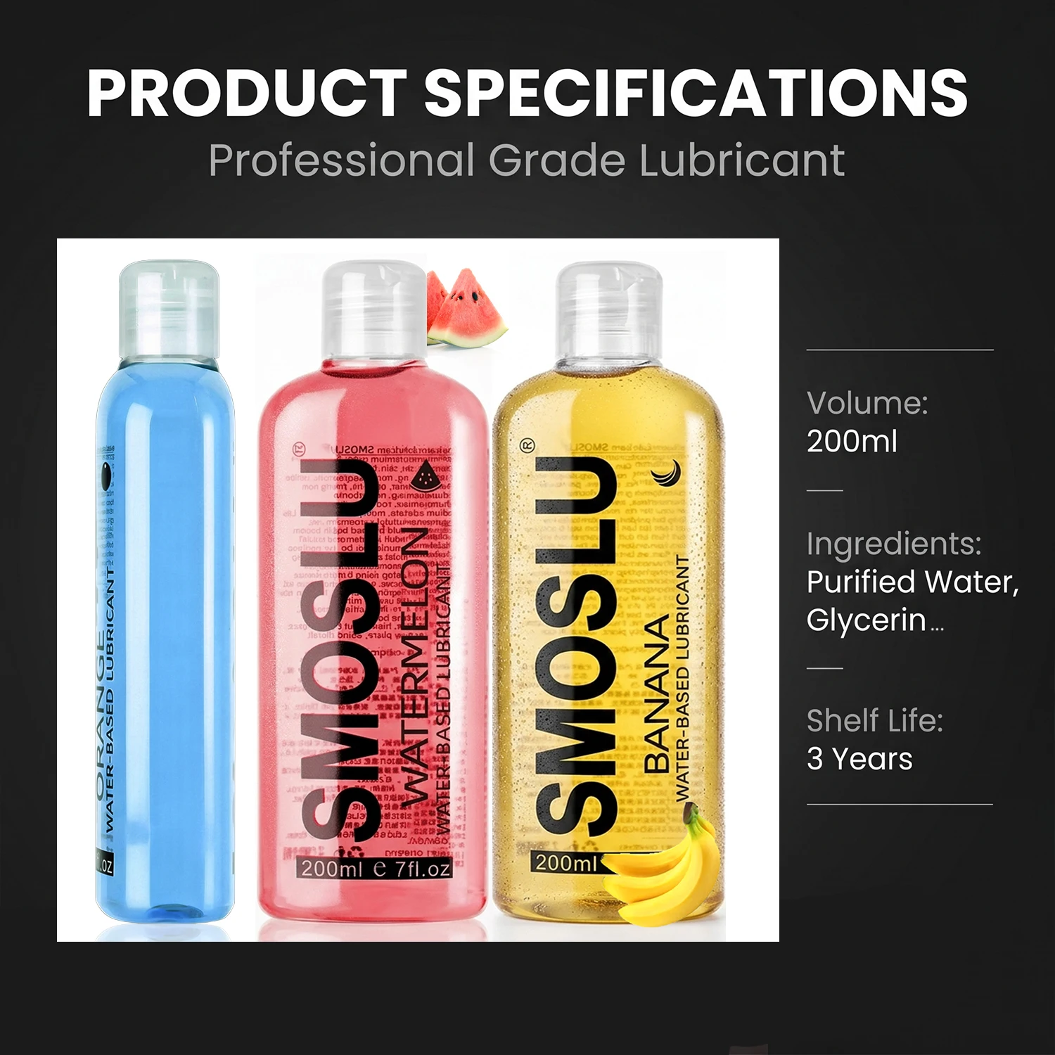 10-Flavor Water Based Personal Lubricantion 200ml  Body Massage Oil for Men, Sexy Fruit Flavored Intimate Gel, Easy Clean view 5