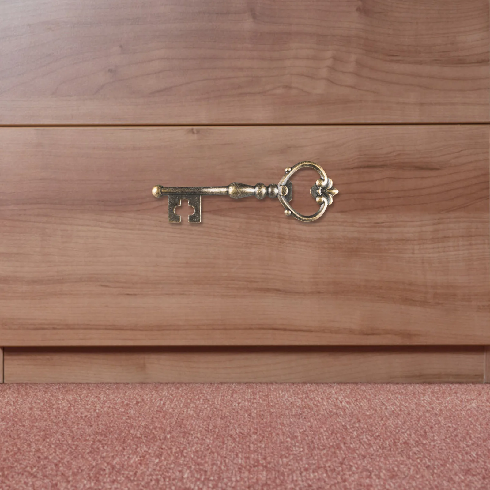 

5pcs Drawer Pulls Handles Key Shape Furniture Knobs For Cabinet Door Wardrobe Dresser Cupboard Rustproof Wear-Resistant