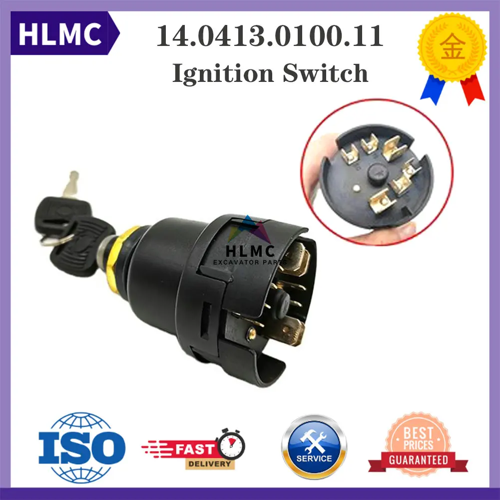 

SWE150 LG660 YC230 YC60 YC85 YC135 SDLG Excavator Spare Parts Ignition Switch 14.0413.0100.11 140413010011 14.0413.0100.11