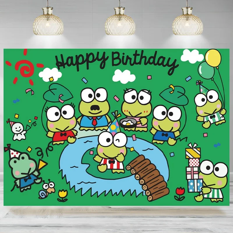 Frog Background Birthday Decoration Banner Backdrop Photographic Dragon Frog Birthday Party Supplies