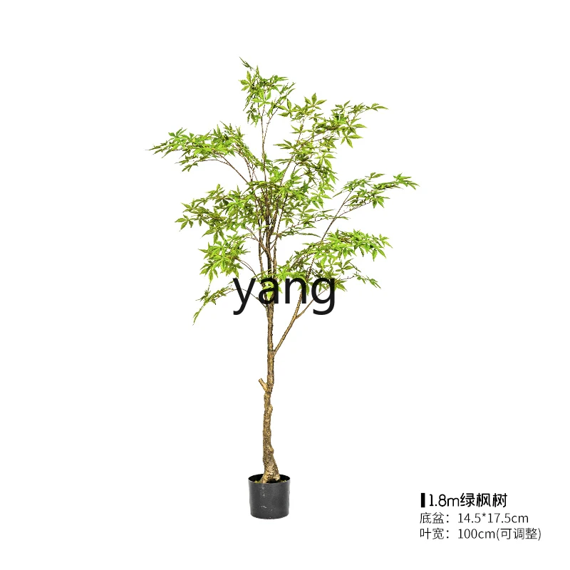 CX large simulated maple green plant living room window floor-to-ceiling potted plant decorative ornament