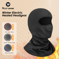 WEST BIKING Electric Heated Ski Headgear Winter Full Face Mask Outdoor Sports Bicycle Motorcycle Cycling Warm Face Cover Bandana