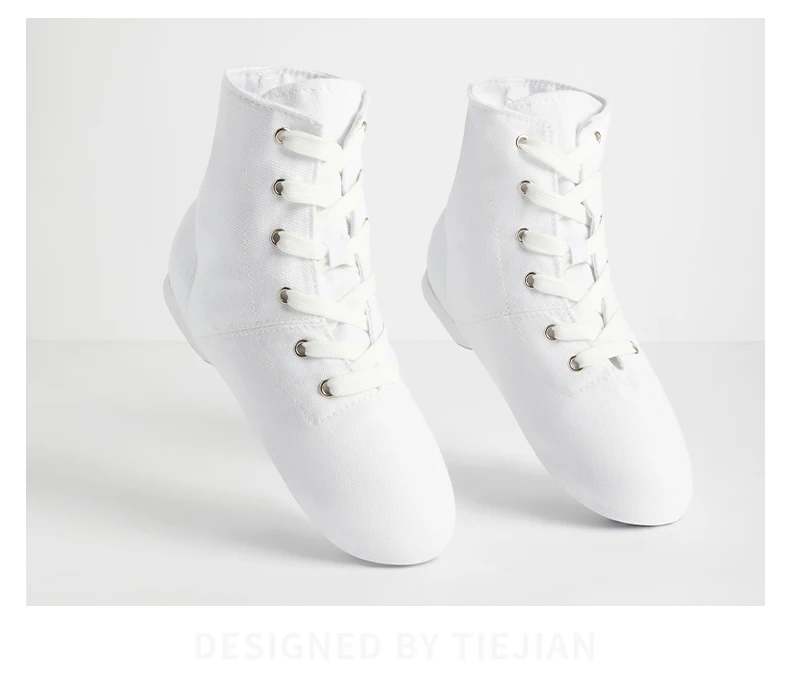 High Top Canvas Tanz schuhe Herren und Damen Schnür ballett schwarz weiß rot Jazz schuhe – Detail 6