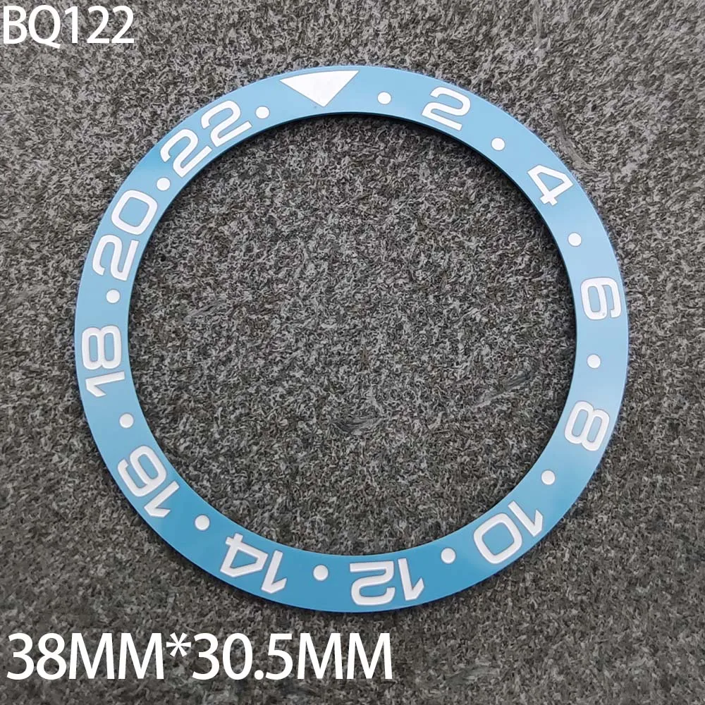38mm Blue Ceramic Bezel for Men's Automatic Mechanical Watches with 30.5mm Inside Diameter Watch Accessories Replacement Parts