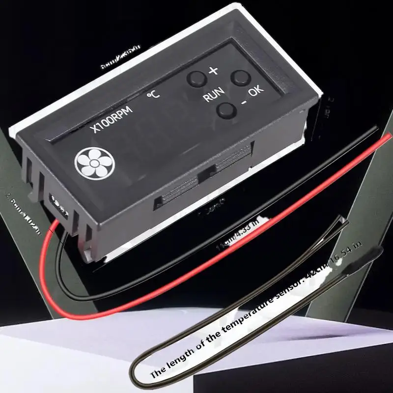 

1 Set 12V3A Digital Display Temperature Speed Chassis Noise Reduction 4-wire PWM Fan Temperature Control Speed Controller