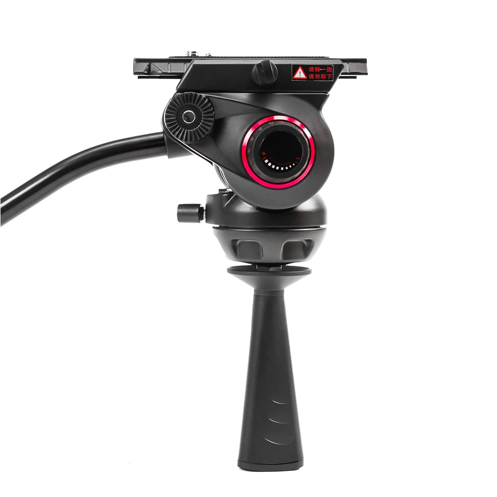Miliboo MYT803 basis platte vloeistof videokop met 75 mm komformaat Verbeterde verstelbare demping Ontwerp voor camerastatief/monopodstandaard