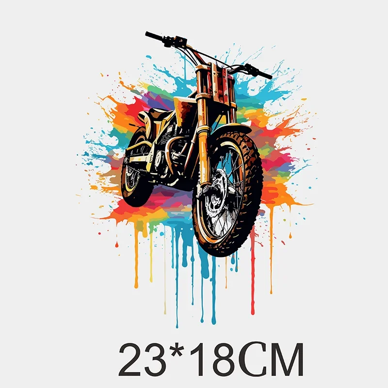 Graffiti Sports Motorcycle Iron Sticker Patch For Clothing Men's and Women's T-shirts DIY Jacket Patch Cool Stickers