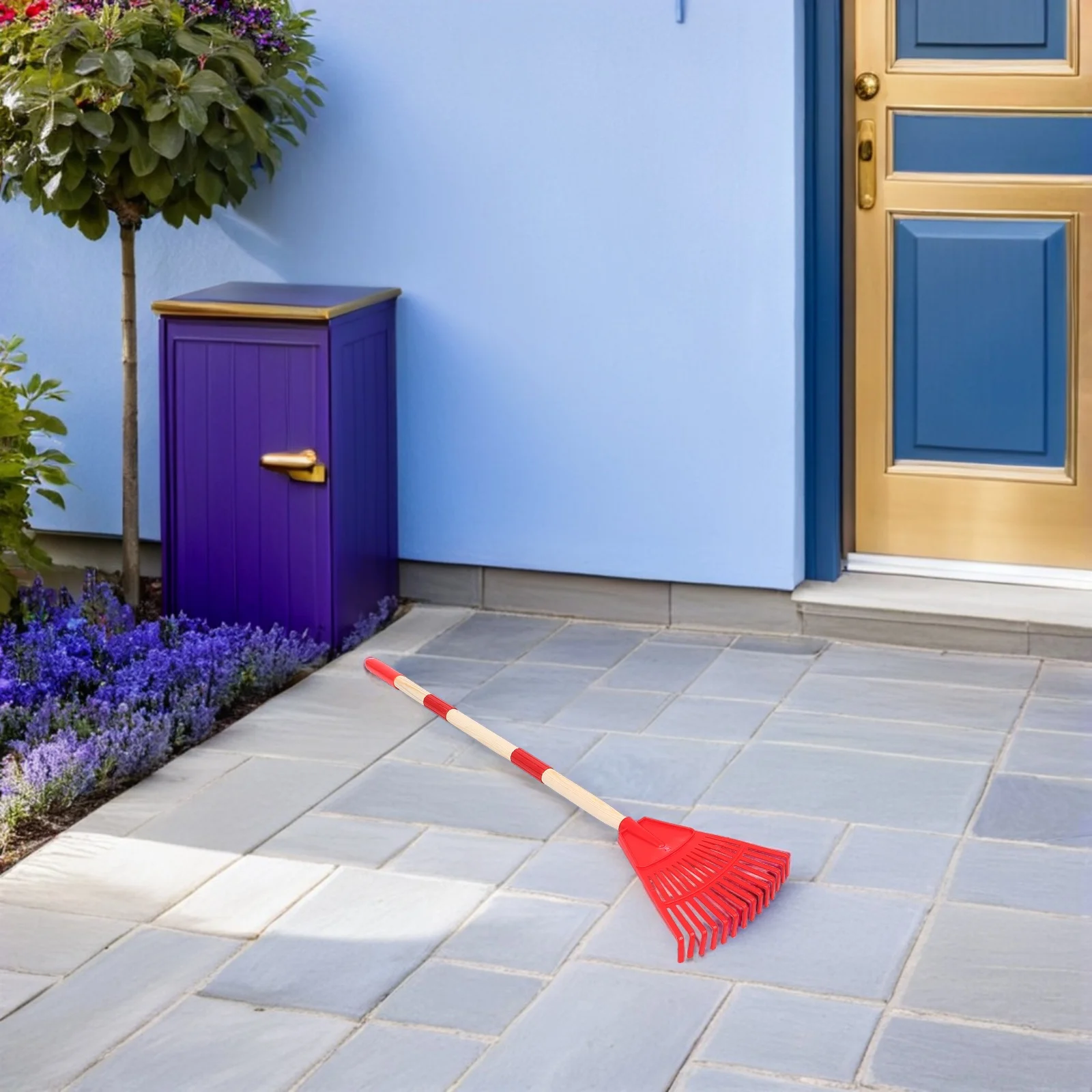 أداة على شكل مروحة بلاستيكية خفيفة الوزن قابلة للفصل على شكل أوراق الحديقة للأطفال، مجموعة أوراق تنظيف ساحة العشب، لعب رملية لحمام السباحة #4