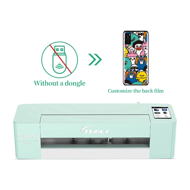 TL568Max machine for making custom mobile phone skin / sticker / full screen and cover protectors in mobile accessories shop