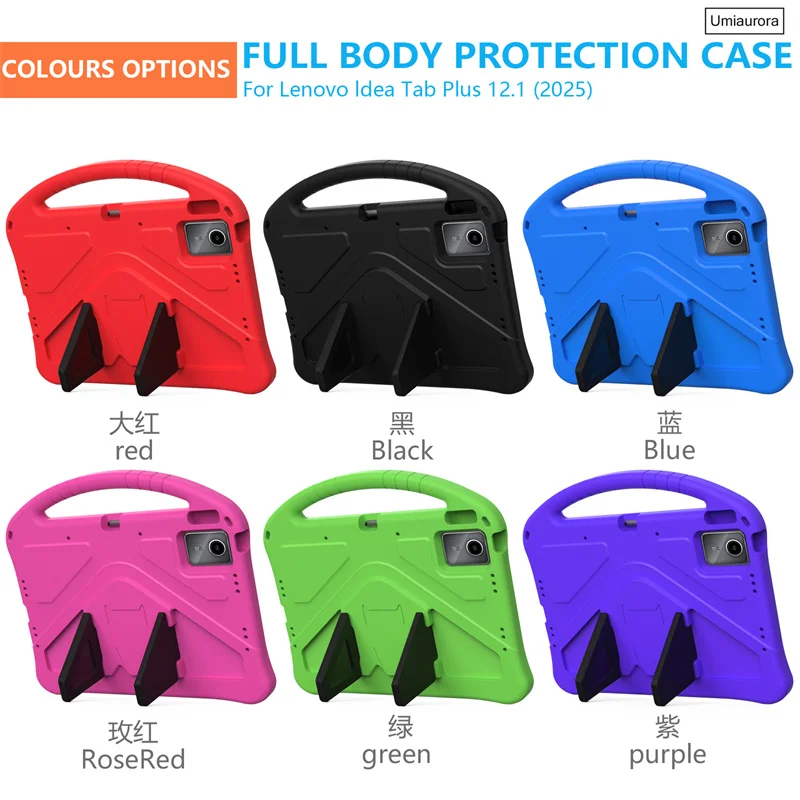 

For Lenovo Idea Tab Plus 12.1 inch TB361FU TB361ZU TB365FC Kids Portable Shockproof EVA Tablet Case Handle Stand Cover Funda