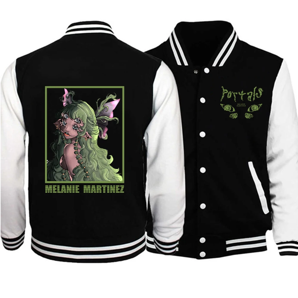 2023 Melanie Martinez Portals Print Long Sleeve Jacket Sweatshirt Baseball Uniform Fleece Coat