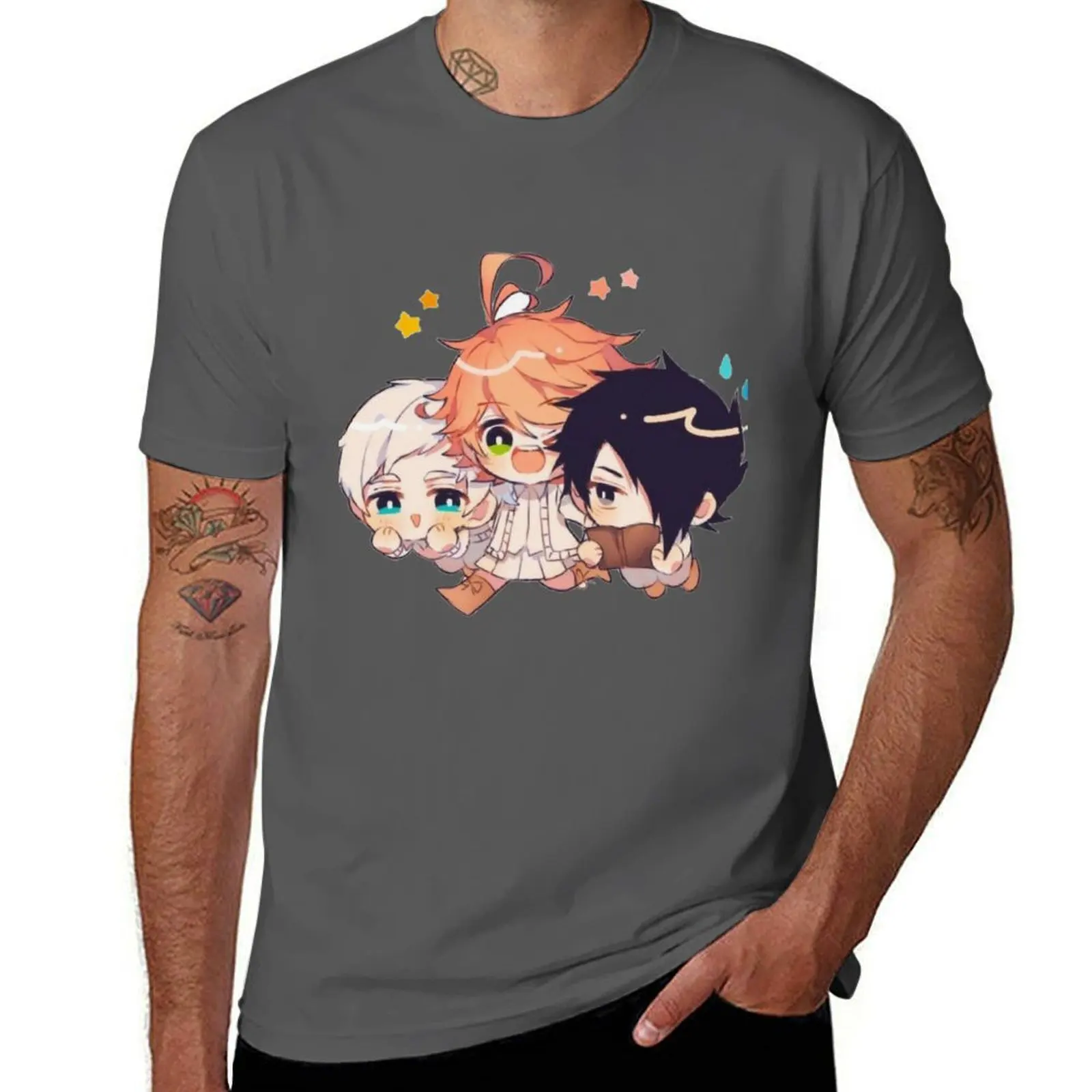 

The Promised Neverland , Chibi Ray Emma Norman T-Shirt All Weather Casual Short Sleeve