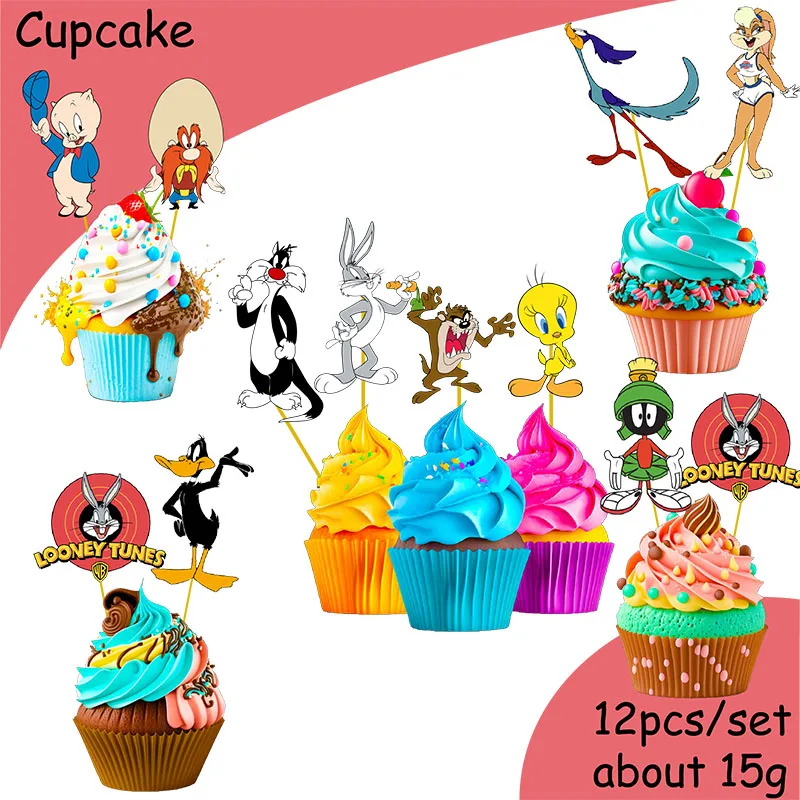 Looney Tunes Theme Birthday party decortaions Disposable Tableware Set Paper Plate Cups Sticker Straws Party Supplies Napkins