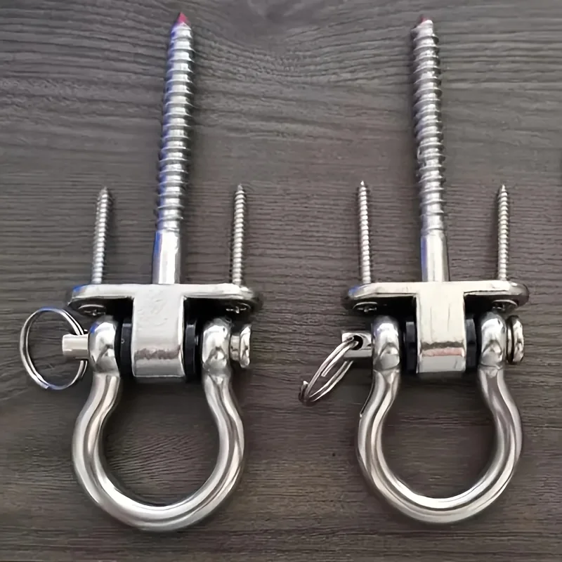 2pcs Duty Stainless Steel Hooks |   Hanging Chairs, Hammocks, Yoga/Gym |   Threaded Shaft Secure Install |   Indoor/Outdoor Dura