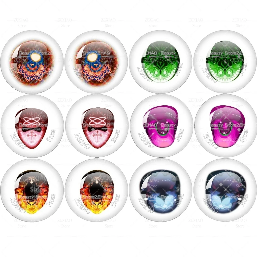 6Pairs Blythe Doll Eye Chips Various Patterns Styles Glass Cabochon Eyes Doll Eyes Chips DIY Jewelry Making Suppliers MS004 view 2