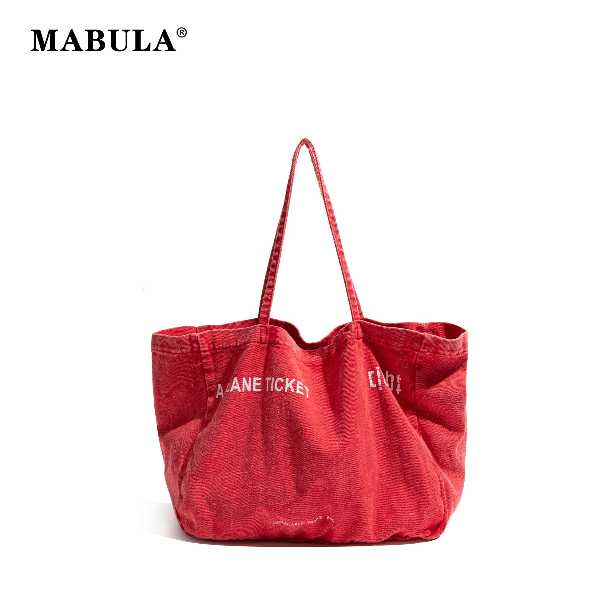 MABULA, bolso de mano versátil, bolsos de lona, tela vaquera, bolsa de compras informal Simple para comestibles, mochila para estudiantes, bolsa de viaje