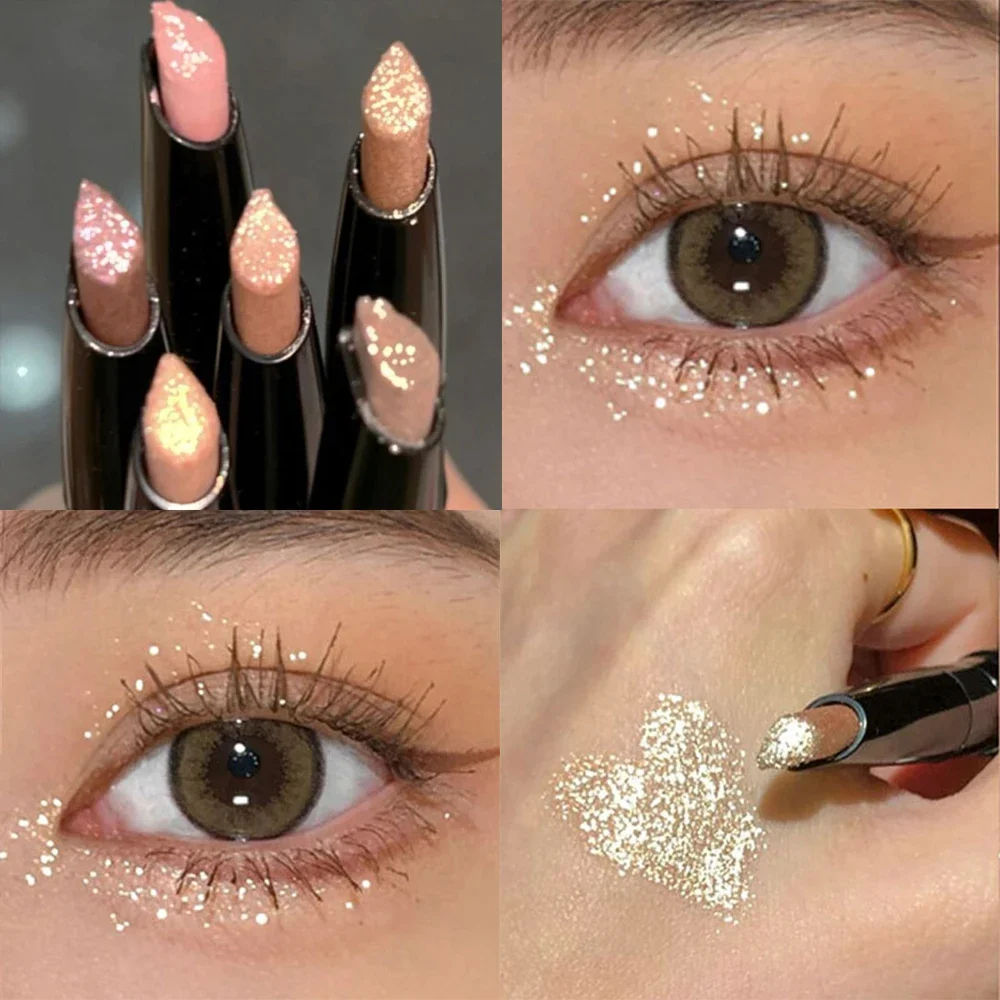 Parelmoer Oogschaduw Stok Potlood Glitter Oogschaduw Make-Up Waterdichte Glinstering Zijderupsen Cosmetica Beauty Make-Up Tool