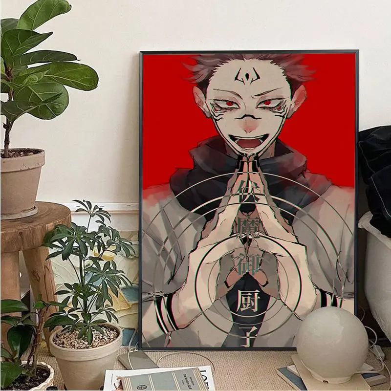 Japan Anime Jujutsu Kaisen Ryomen Sukuna DIY poster Kraft Paper Vintage Poster Wall Art Painting Study Posters Wall Stickers