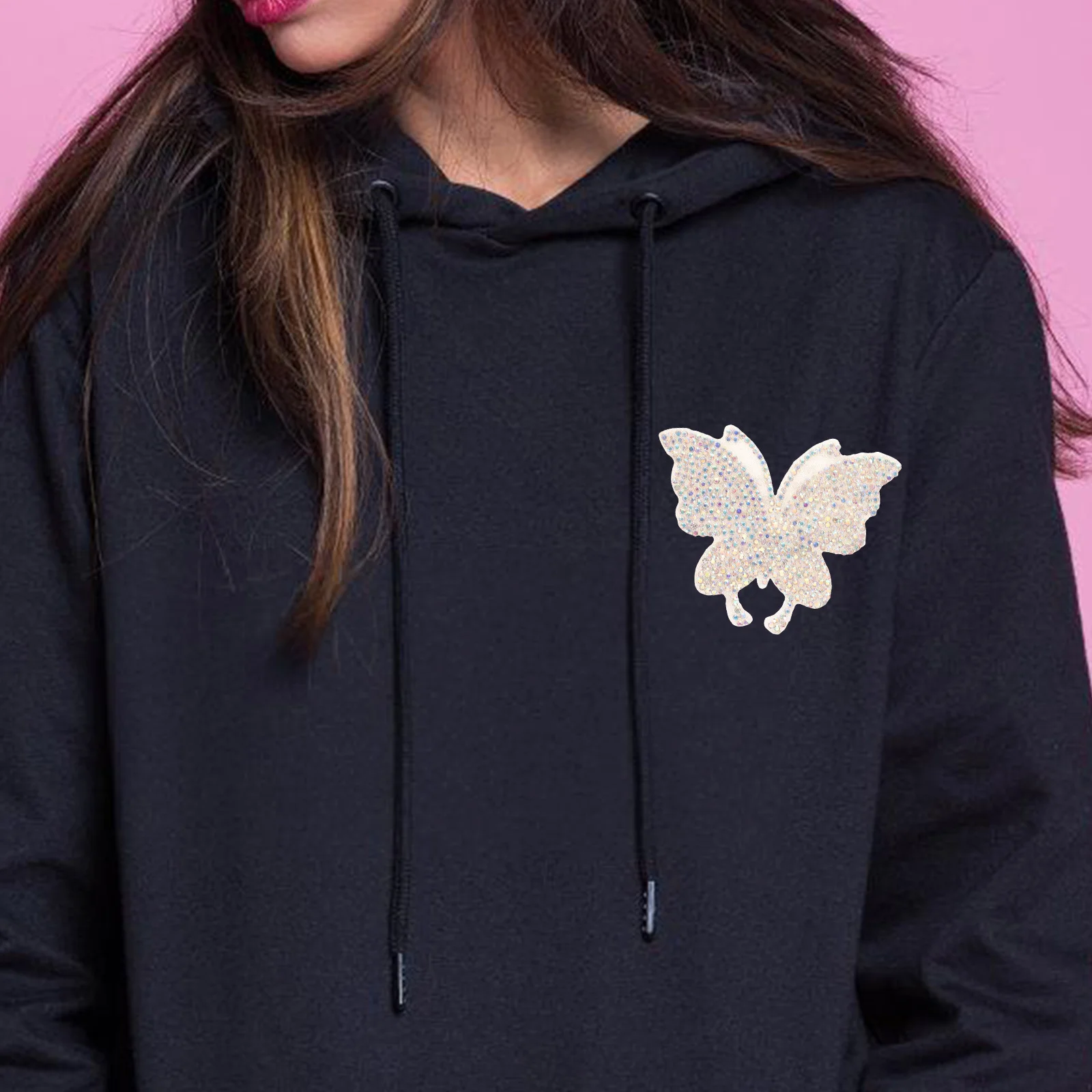 

5Pcs Butterfly Rhinestones Sticker Crystal Bling Self Adhesive Decor Car Clothing Laptop Window Luggage Decoration