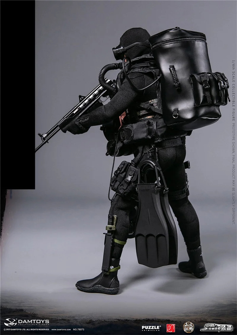 DAMTOYS-Soldado Batalha Frogman Action Figure, Exército de Libertação Chinês, Corpo de Fuzileiros Navais, Conjunto completo, Presentes Fãs Colecionáveis, 78073, 1:6