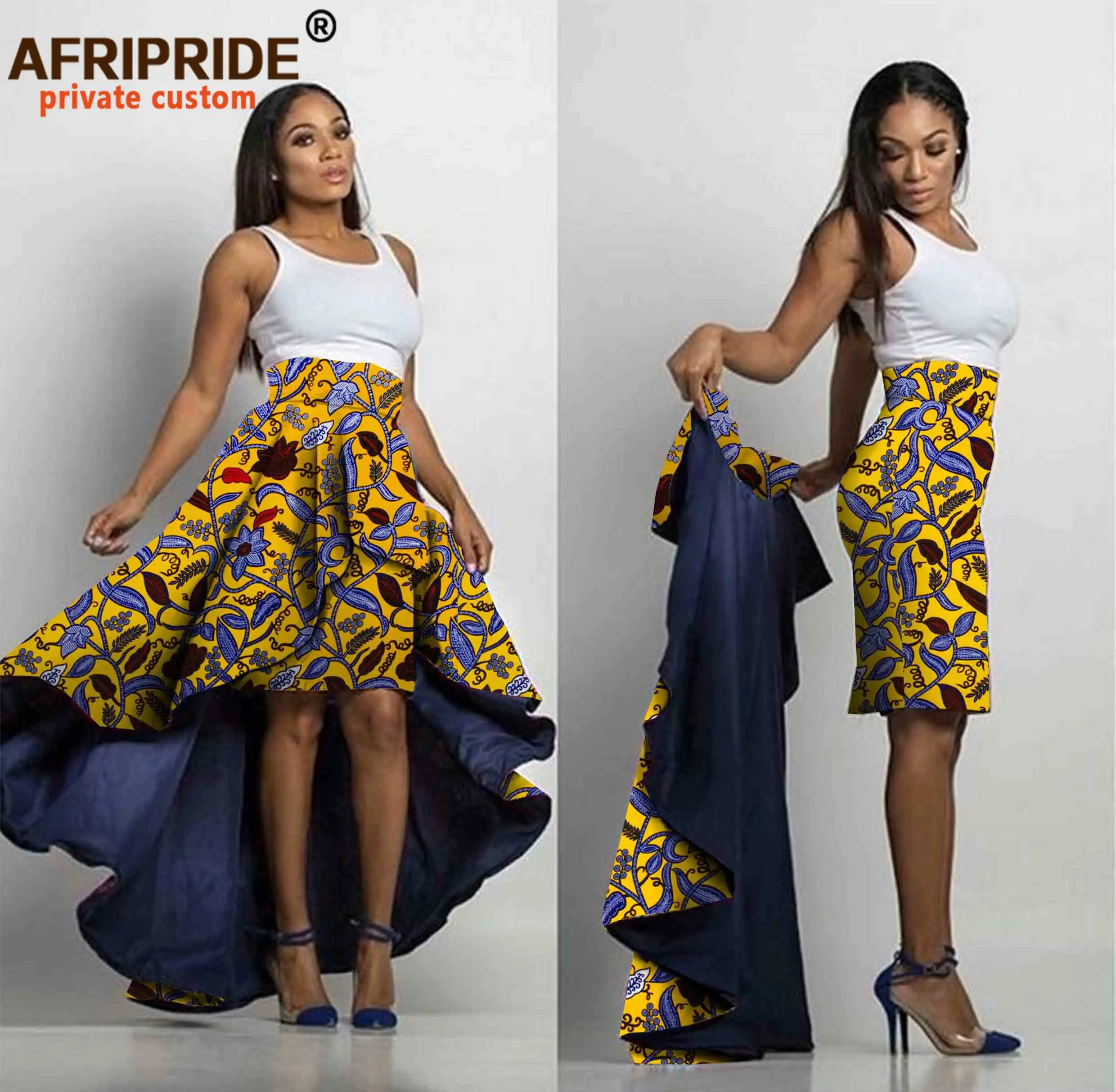 2024 Set di gonne africane per le donne Midi Pencil + gonna lunga a pieghe una gonna con due stili nuovo design speciale A722708