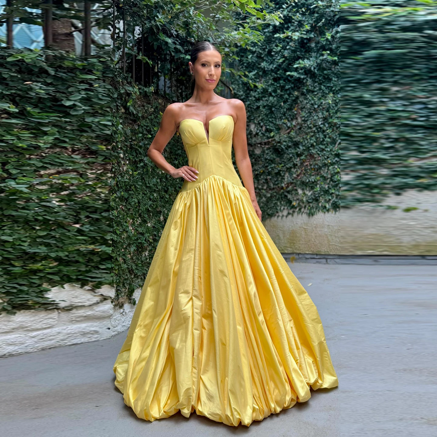 

Sharon Said Элегантное детское желтое платье трапециевидной формы без бретелек для выпускного вечера, длинные вечерние платья 2025, SH578 по индивидуальному заказу