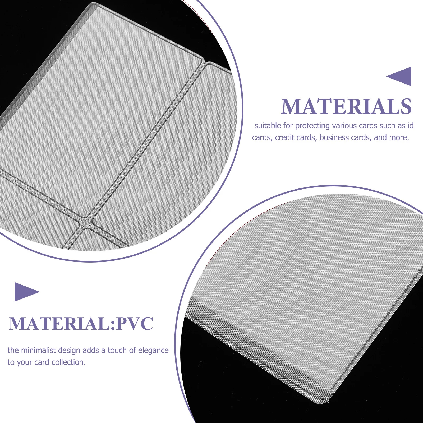 50 قطعة من واقي البطاقات شبه الشفاف وأكمام بلاستيكية شفافة لبطاقات العمل الهوية المحمولة والمكتب والسفر المدرسي #5
