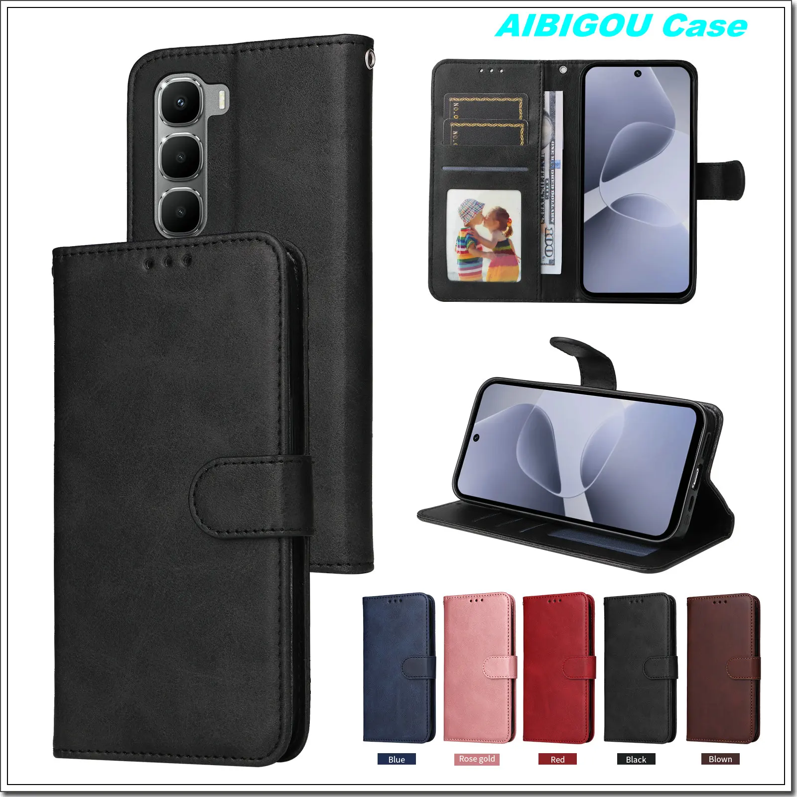 For INFINIX HOT 60 PRO PLUS 60i 50 Luxury Leather Case Retro Wallet Book Holder Funny Flip Cover on INFINIX HOT60 50i Phone Bags