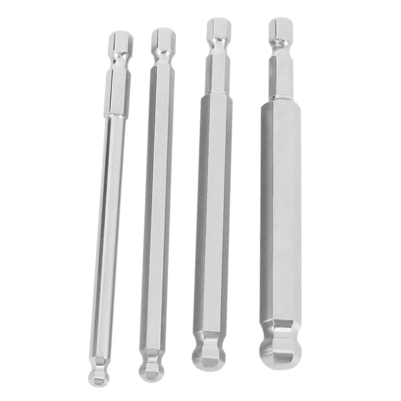 A008 27 ชิ้น S2 เหล็กแม่เหล็กหกเหลี่ยม 100 มิลลิเมตรความยาวหัว Hex Driver Bit ชุดเครื่องมือคู่มือ H1.5H2 H2.5 H3 H4 H5 H6 H8 H10